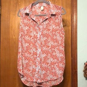 Floral Pattern Sleeveless Top